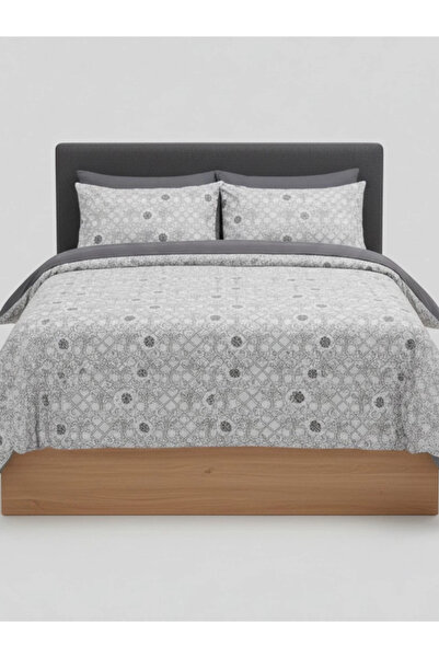 JOLLY HOME Geometric Floral and Lattice Pattern Duvet Cover Set – Double Size, 100% Cotton, Soft Texture