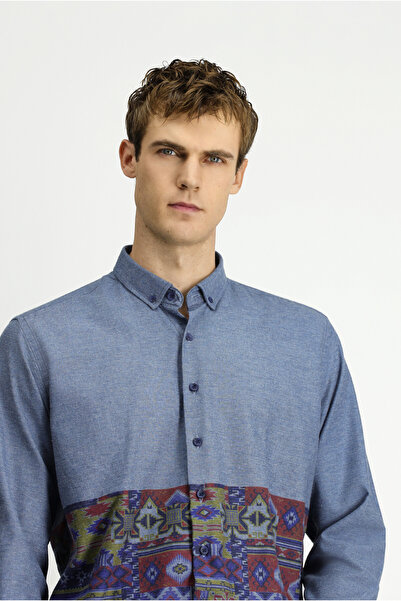 Kiğılı Cămașă sport din bumbac, cu mânecă lungă, cu croială normală, ușor de călcat