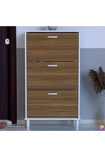 Modilayn VARBİ Antre Hol 72x 127x 26 cm lik 3 Düşer Kapak 6 Göz Bölmeli Ayakk...