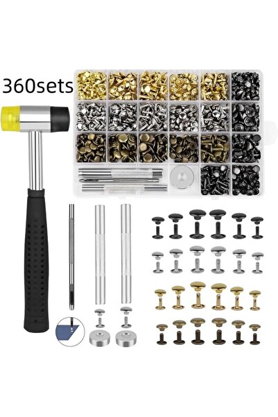 Choice ٣٦٠ مجموعة من مسامير MIUSIE الجلدية ذات الغطاء المزدوج بأربعة ألوان مع...