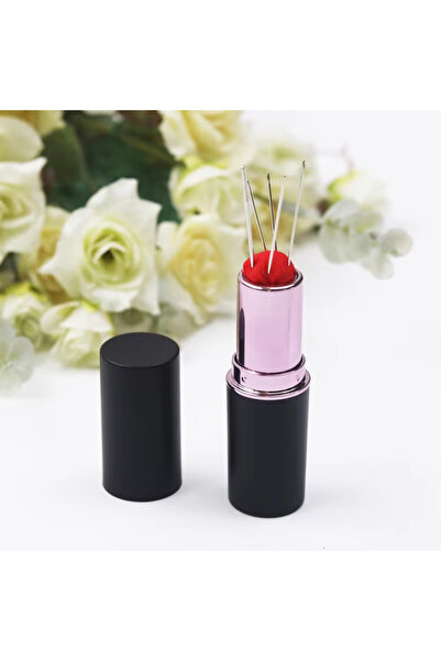 Choice وسادة دبابيس على شكل أحمر شفاه أسود مع علبة إبرة خياطة مع 5 إبر يدوية ...