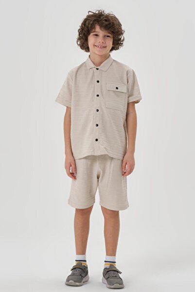 Black One 100% бавовняна еко-тканина, сорочка з кишенями, шорти, літній комплект для хлопчиків
