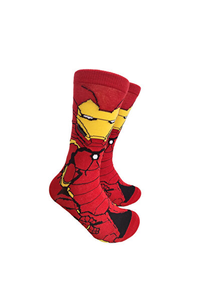 Miniso جوارب رجالي بمقاس واحد 001 بنمط سبايدر مان وكابتن أمريكا برسومات كرتون...