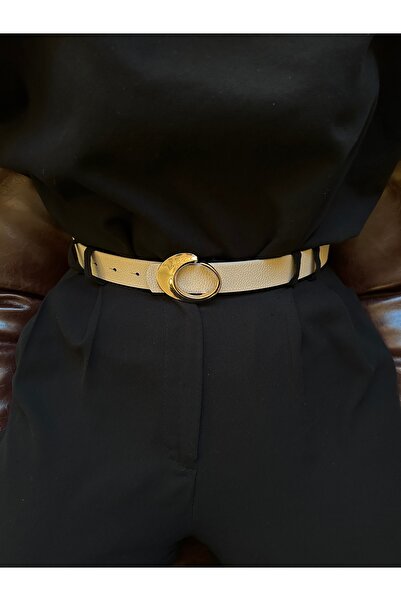 LİA KEMER Maze, curea rotundă cu model pentru femei, cu cataramă aurie, centu...