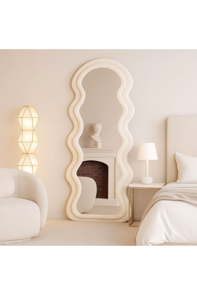 Generic A uniquely designed soft wave mirror that reflects elegant details