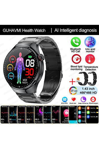 Choice ساعة ذكية جديدة من الفولاذ الأسود بدرجة التمريض 2A 2025، أكسجين الدم، ...