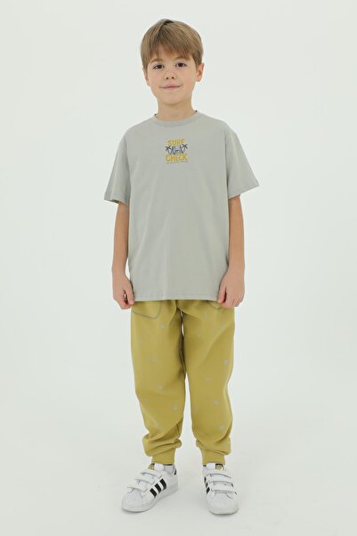 Black One Σετ καλοκαιρινής φόρμας παντελόνι παντελόνι με τροπικό σχέδιο για αγόρια με λαιμόκοψη 2 τεμαχίων