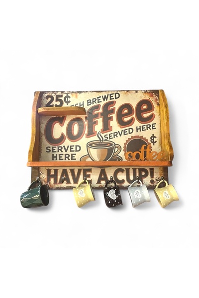 GÜRSES HOME COFFEE TEMALI EL OYMASI BARDAK/KUPA ASKILIĞI