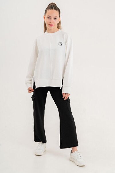 Black One Дівчачий спортивний костюм з велосипедним коміром, розрізом і кишенями