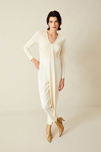 Jus De Pommes EKRU V YAKA UZUN KOLLU KADIN TULUM