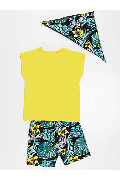 MSHB&G Hawaii Erkek Çocuk T-shirt Şort Bandana Takım