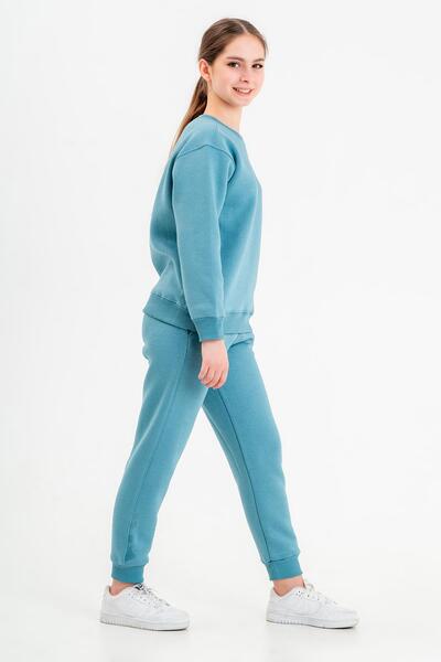 Black One Bisiklet Yaka Üç İplilk Kalın Kumaştan Unisex Çocuk Eşofman Takım