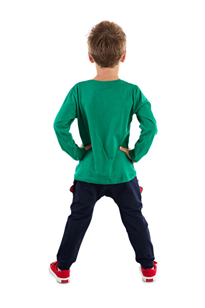 Denokids Chlapčenská zimná súprava Dino vzorovaná - tričko a nohavice s okuliarmi