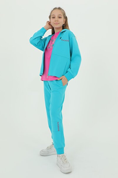 Black One Set de trei piese pentru fete Set de trening cu detaliu imprimat