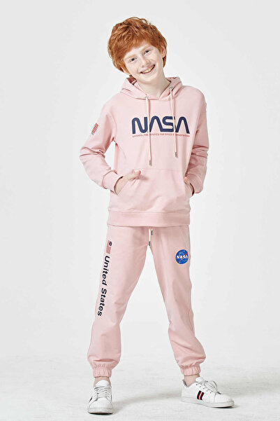 Black One Erkek Çocuk Şardonsuz 2 İplik Baskılı Kapüşonlu Spor Eşofman Takımı...