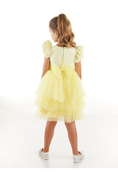 Daisy Otriş Detailed Tutu Fluffy Girl's Evening Dress