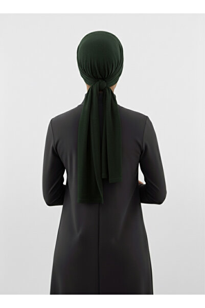 elysianfidan Pleated Tie Khaki Ready-To-Wear Turban Hijab Bonnet