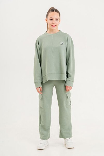 Black One Σετ φόρμας για κορίτσια με λαιμόκοψη με λεπτομέρεια Cargo Pocket