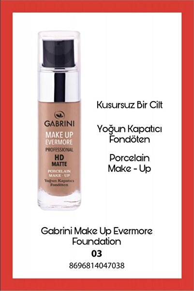Gabrini Hd Matte Professional Foundation No;3