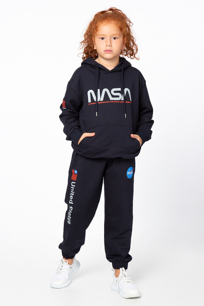 Black One Дівчачий спортивний комплект без шардонів, з 2 нитками, з капюшоном – стандартний крій