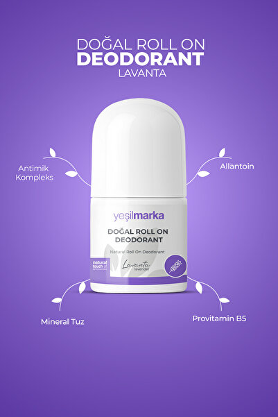 yeşilmarka Doğal Roll-on Lavanta Deodorant Organik Ter Kokusu Önleyici 50 ml