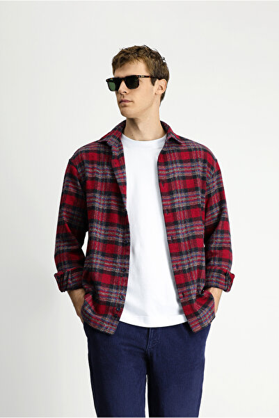 Kiğılı Cămașă din bumbac în carouri cu mâneci lungi