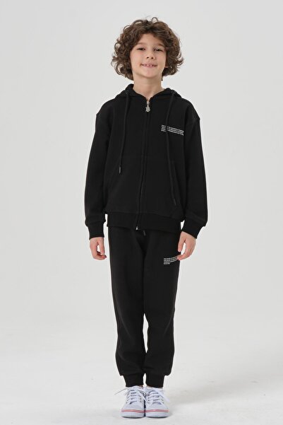 Black One Χωρίς Lycra Double Face Interlock ύφασμα εποχιακής εκτύπωσης Λεπτομερές κορδόνι τσέπης για αγόρια αθλητική φόρμα Ta