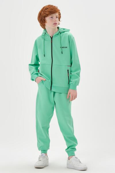 Black One Kapüşonlu Ayarlanabilir Bel Lastikli Çift Cepli Erkek Eşofman Takımı