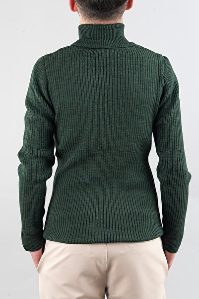 bombe Pulover pentru bărbați, mentă, slim fit, cu decolteu, din bumbac