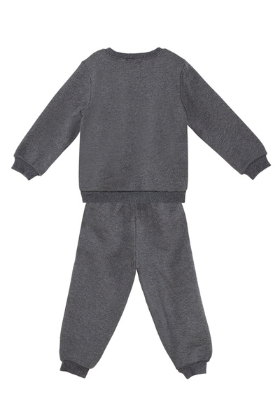 Denokids Cat Baby Boy Dark Gray Tracksuit Set