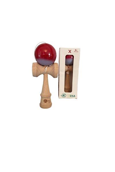 OEM Jucărie Kendama Profesională, Lemn, 18 cm, Joc de Dexteritate pentru Copii și Adulți, 7+, Roșu