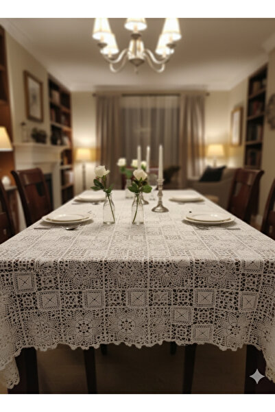 Düzgün desen Tablecloth Oilcloth Lace Look Pvc