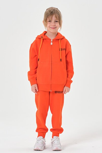 Black One طقم بدلة رياضية للأولاد والبنات مكونة من قطعتين بغطاء للرأس وسحاب م...