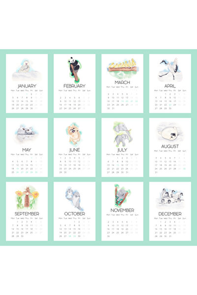 ARONA 2026 Tatlı ve Sevimli Hayvanlar Masa Takvimi - Stantsız