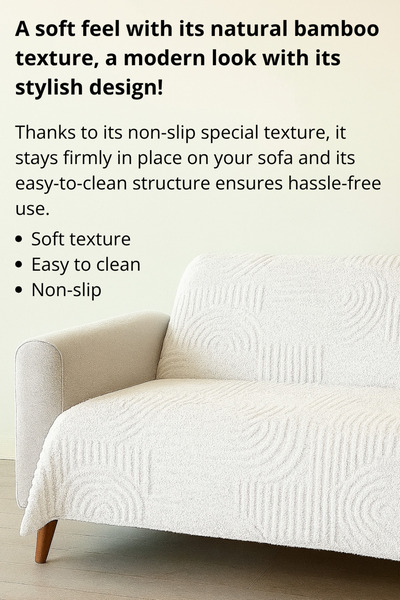 Decomia Home Husă de canapea multifuncțională Carie cu burete moale și aspect blanos, cu burete antiderapant (165x205 cm)