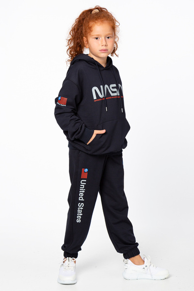 Black One Дівчачий спортивний комплект без шардонів, з 2 нитками, з капюшоном – стандартний крій