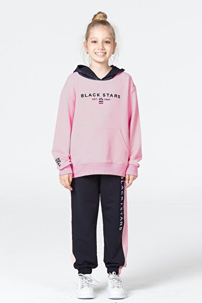 Black One Κοριτσίστικο με κουκούλα μακρυμάνικο αθλητικό σετ φόρμας