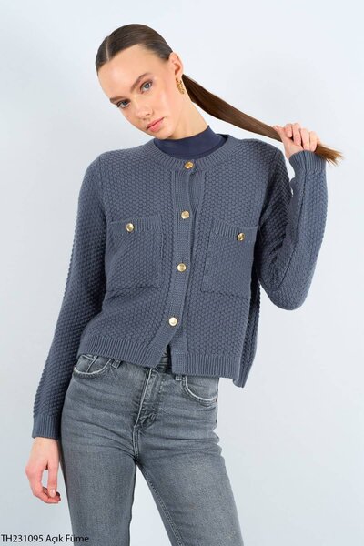 Ravencia Жіночий кардиган з димчастим ефектом - велосипедний комір, кишені з ...