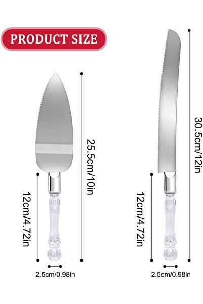 HomeTarz طقم تقديم الكيك من قطعتين، كيك، فطيرة، كيك، ملعقة، سكين كيك