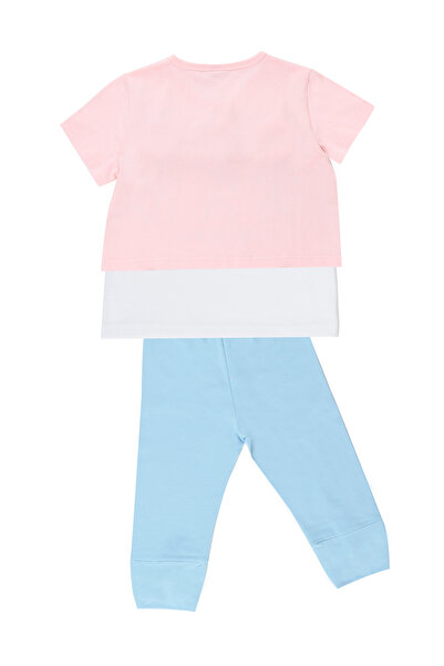 Denokids Life Is Fun Kız Çocuk T-shirt Tayt Takım