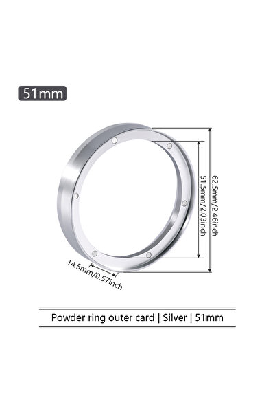 Choice حلقة قياس بديلة لقهوة الإسبريسو WJFH02-Silver-51mm لقمع ديلونجي المصنوع من الألومنيوم مع