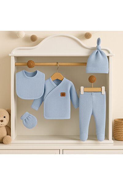 Mini Okyanus Bebe طقم زيبين من القطن المضلع مكون من 5 قطع من 0 إلى 3 أشهر للج...