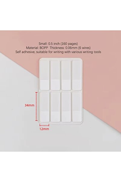 Choice 4 × 1.2 سم 160 ملصقًا 40/80/160 صفحة ملصقات فهرسة بيضاء نقية بسيطة غير...