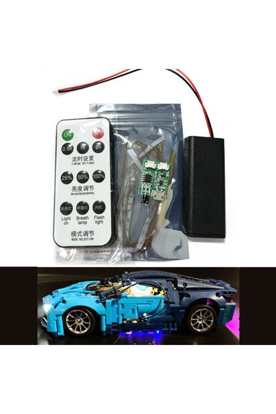 RCTBOX مجموعة إضاءة LED لسيارة بوغاتي RC عالية التقنية، مكعبات بناء، سيارة سب...