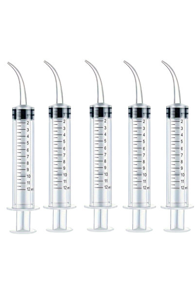 Choice 5x Curved Tip Syringe for Pet Feeding & Medication - Animal Oral Dosing Syringe with Safety Curved N