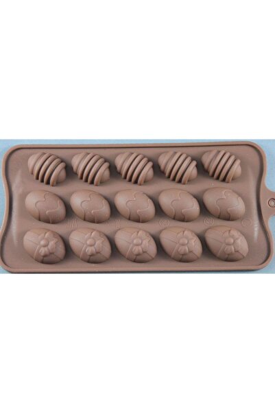 Pasta Yumurta Silikon Kalıp Çikolata Sabun Kokulu Taş Mum Epoksi Kalıbı 15 De...