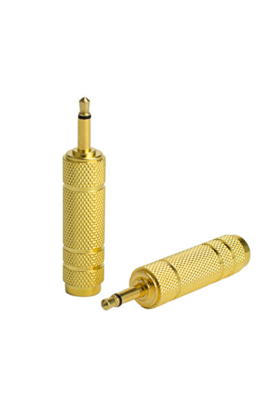 Choice 2pcs 3.5 to 6.5 Mono 2pcs/lot 6.35mm Male to 3.5mm Female Mono Jack Plug Single Audio Cable Adapter