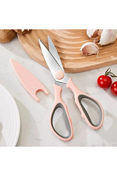 Choice Pink gray Stainless Steel Household Kitchen Scissors Dual Color Plasti...