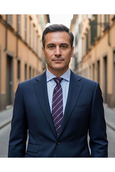 1001 Kravat ربطة عنق حريرية مخططة باللون الأرجواني بعرض 8 سم