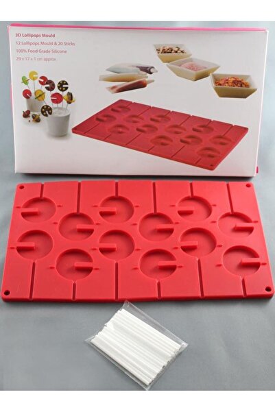 hobs Lolipop Çubuklu Silikon Kalıp Çikolata Muffin Sabun Kokulu Taş Mum Epoks...